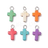 Dyed Synthetic Turquoise Pendants PALLOY-JF03687-1