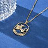 Brass Clear Cubic Zirconia Pendant Necklaces for Women LS-NJEW-B121-01G-04-3