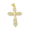 Rack Plating Brass Micro Pave Cubic Zirconia Pendants KK-C052-10A-G-1