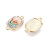 Alloy Crystal Rhinestone and ABS Imitation Pearl Connector Charms PALLOY-T092-08G-2