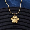 304 Stainless Steel Dog Paw Print Pendant Necklaces for Women NJEW-Z044-13G-2