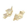 Brass Micro Pave Clear Cubic Zirconia Pendants CU-CBA9AFC-01G-25-2