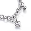 Tarnish Resistant 304 Stainless Steel Charm Bracelets BJEW-G544-29P-2