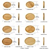8Pcs 8 Styles Bamboo Round Plant Saucer AJEW-CJ0001-29-8