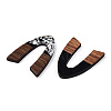 Opaque Resin & Walnut Wood Pendants RESI-N039-66C-2