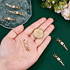 6Pcs Brass Micro Pave Clear Cubic Zirconia Fold Over Clasps KK-DC0004-87-3