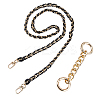 1Pc Black PU Leather Alloy Purse Chains FIND-HS0001-91G-1