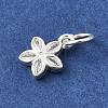 925 Sterling Silver Pave Clear Cubic Zirconia Flower Charms STER-A048-02B-S-2
