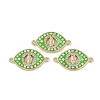 Rack Plating Brass Micro Pave Clear Cubic Zirconia Horse Eye Connector Charms KK-U032-28G-1