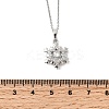Christmas Snowflake Brass Micro Pave Cubic Zirconia Pendants Necklaces NJEW-L468-01P-A01-5