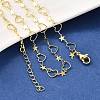 Brass Star Heart Link Chain Necklaces NJEW-M108-30G-4