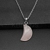 Moon Natural Rose Quartz Pendant Necklaces AK5365-10-1