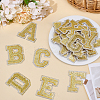 26Pcs Letter A~Z Glitter Powder with Paillette Sew on Cloth Patches PATC-MA0001-54C-4