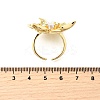 Brass Micro Pave Cubic Zirconia Cuff Rings for Women RJEW-F184-02G-5