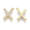 Brass Micro Pave Cubic Zirconia Charms KK-T060-05-X-G-NF-2