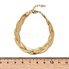 304 Stainless Steel Interlocking Herringbone Chain Bracelet for Women BJEW-K240-08C-G-5
