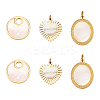 6Pcs 3 Styles Shell Pendants STAS-CA0001-49-1