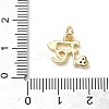 Brass Micro Pave Clear Cubic Zirconia Charms KK-L253-22G-01-3