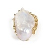 Nuggets Natural Pearl Finger Rings RJEW-P128-07G-2