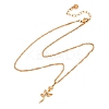 304 Stainless Steel Rose Flower Pendant Necklaces for Women NJEW-K255-52G-4
