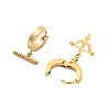 Ion Plating(IP) 304 Stainless Steel Dangle Hoop Earrings for Women EJEW-A114-04G-2