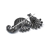 Gunmetal Zinc Alloy Rhinestone Brooches LS-JEWB-Z036-02B-2