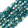 AB Color Plated Transparent Glass Beads Strands GLAA-G127-01-01G-1