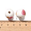 Valentine's Day Element Printed Wood Beads WOOD-R002-01-12-3