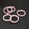 Natural Rose Quartz Rectangle Beaded Stretch Bracelet BJEW-E379-01E-4