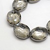 Faceted Electroplate Crystal Glass Oval Beads Strands EGLA-F060B-02-1