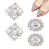 2 Pairs 2 Style Glass Rhinestone Shoe Decorations AJEW-AR0001-78B-1