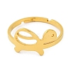 Animal 201 Stainless Steel Adjustable Rings for Women RJEW-D082-05G-2