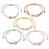 Adjustable Ocean Starfish Turtle Natural Mixed Gemstone & Glass Seed Beads Braided Bracelets BJEW-MZ00324-2