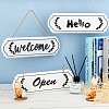 CREATCABIN Welcome Sign Natural Wood Door Hanging Decoration for Front Door Decoration HJEW-CN0001-01B-6