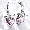 Brass Micro Pave Cubic Zirconia Hoop Earrings EJEW-R016-23P-2
