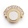 Brass Micro Pave Cubic Zirconia Slide Charms ZIRC-E157-02A-G-1