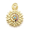 Rack Plating Brass Micro Pave Cubic Zirconia Pendants KK-K401-51G-02-1