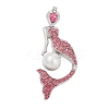 Mermaid Alloy Rhinestone Brooches for Backpack Clothes PALLOY-D361-24P-01-1