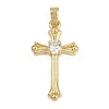 Brass Micro Pave Cubic Zirconia Pendants KK-Z123-23G-02-1