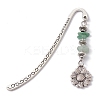 12Pcs Gemstone Chip Beaded Pendant Bookmarks with Alloy Mixed Shapes Charms GG-CJ91EC-AS-2