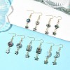 Natural Paua Shell Dangle Earrings for Women EJEW-JE07077-1
