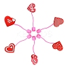 12Pcs 6 Styles Valentine's Day Theme PVC & Silicone Dustproof Straw Cap AJEW-CJ0001-26-8