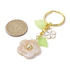 Flower Acrylic Imitation Gemstone Pendant Keychain KEYC-JKC00692-3