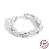 Rhodium Plated 925 Sterling Silver Cuff Earrings for Women EJEW-P231-93P-2