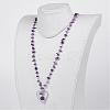 Natural Gemstone Beaded Necklaces NJEW-JN01709-3