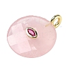 Natural Rose Quartz Faceted Pendants G-A287-02G-12-2