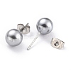 Acrylic Imitation Pearl Ball Stud Earrings STAS-Z035-05F-03-3