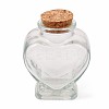 Heart Shape Transparent Glass Bottles AJEW-WH0114-88-1