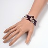 Personalized Dual-use Round Gemstone Beads 4-Layer Stretch Wrap Bracelets/Necklaces BJEW-JB01906-01-11