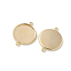 Flat Round Brass Connector Cabochon Settings KK-K414-13B-G-2